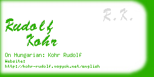 rudolf kohr business card